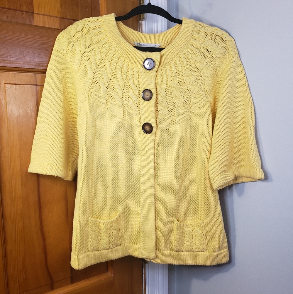 Jillian & Nicole Women's Cable Knit Three Snap Cardigan Sweater